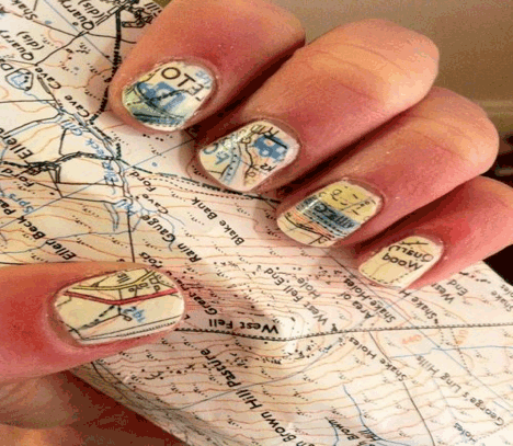 How to put Newspaper, Maps or Printed Designs onto nails - Next Step Beauty